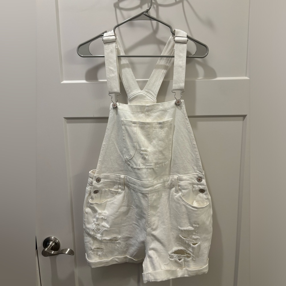 White short-overalls. Never worn. Size Large.